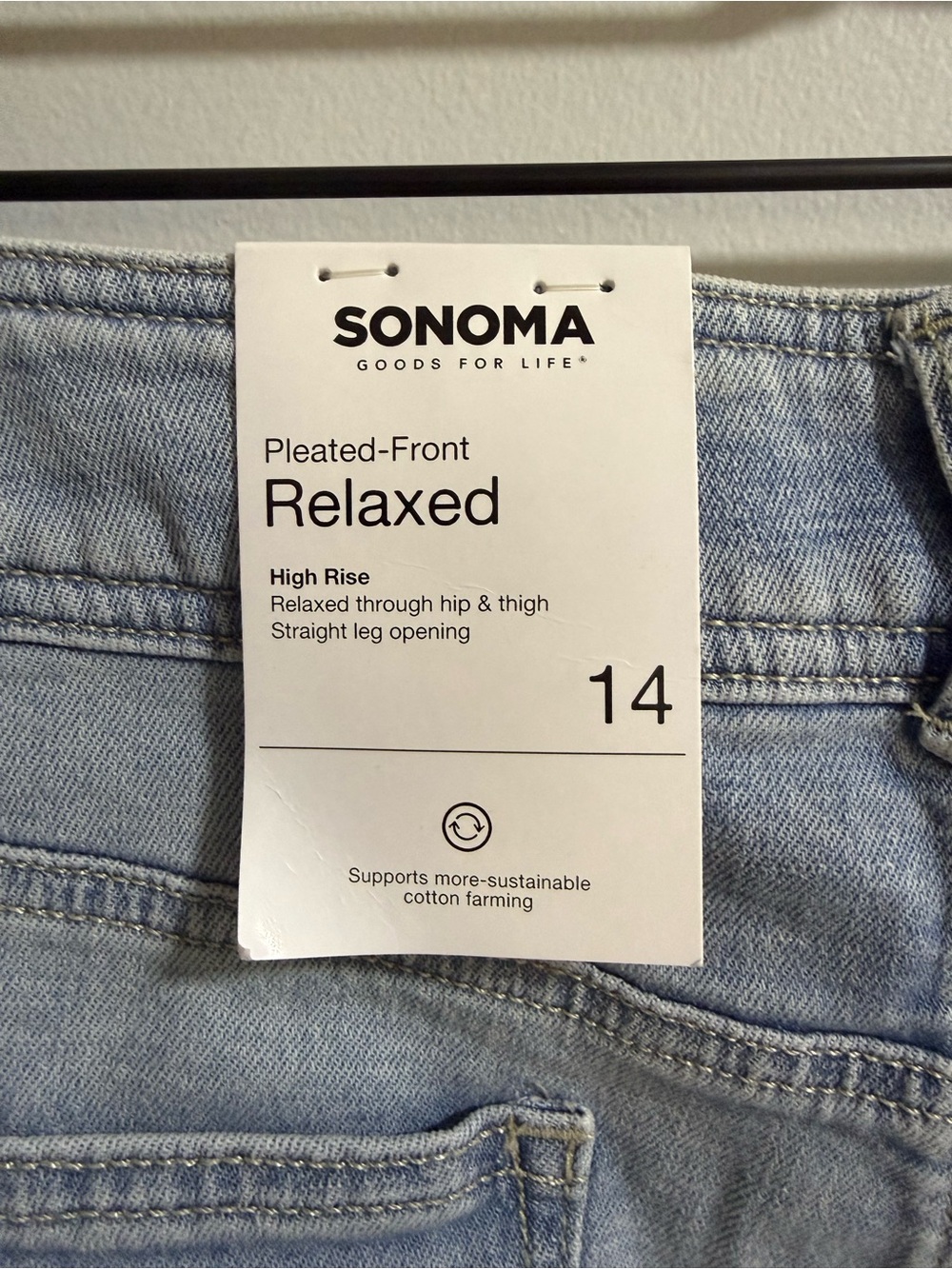 Sonoma Light Blue Pleated High Rise Jeans - Picture 4 of 7